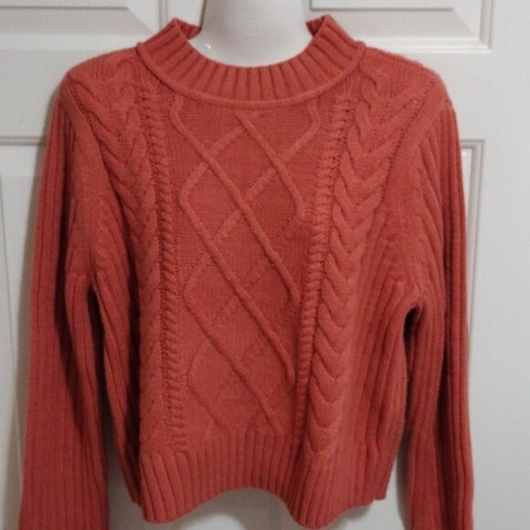 Tommy Hilfiger Coral Crew Neck Sweater Cable Knit Women's Medium - Picture 4 of 7